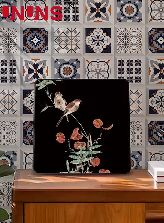 UNUNS 40CMx10M Boho Wallpaper,Self-Adhesive Peel and Stick Wall Stickers,Tile Waterproof Oil Proof Removable wallpaper for Bathroom & Kitchen Backsplash,Silver - Image 5